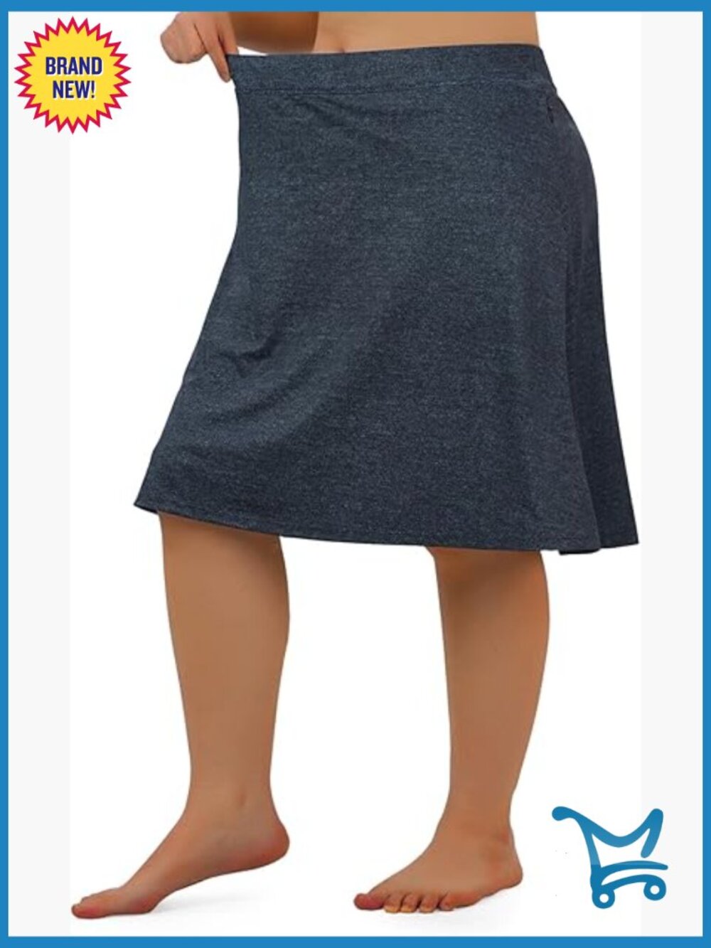 Women Plus Size Knee Length Skort with Pockets Athletic